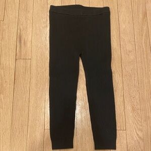 Toddler Girl Black Ribbed Leggings